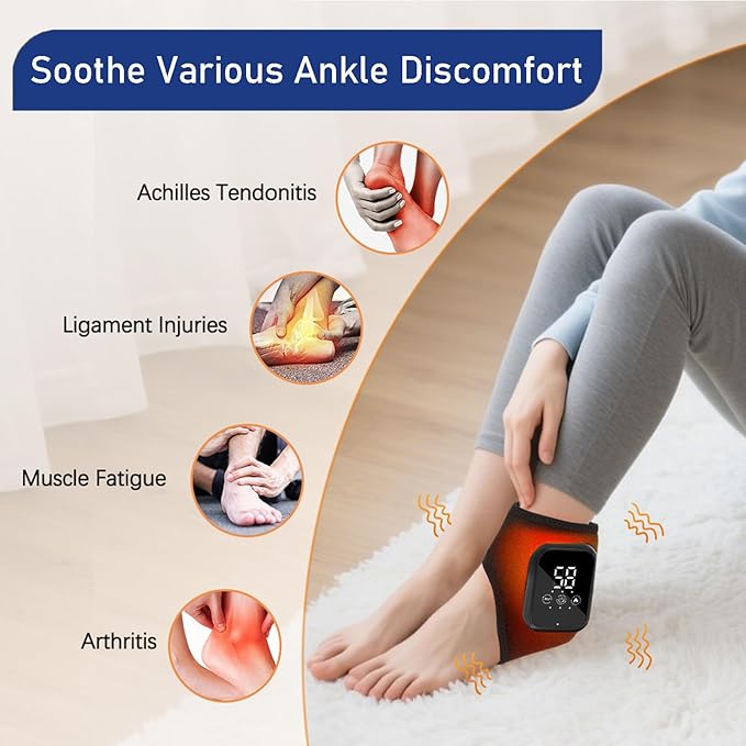 Soleva Foot Massager,3-in-1 Naxir Foot Revive Massager,Wireless & Portable Heated Ankle Wrap