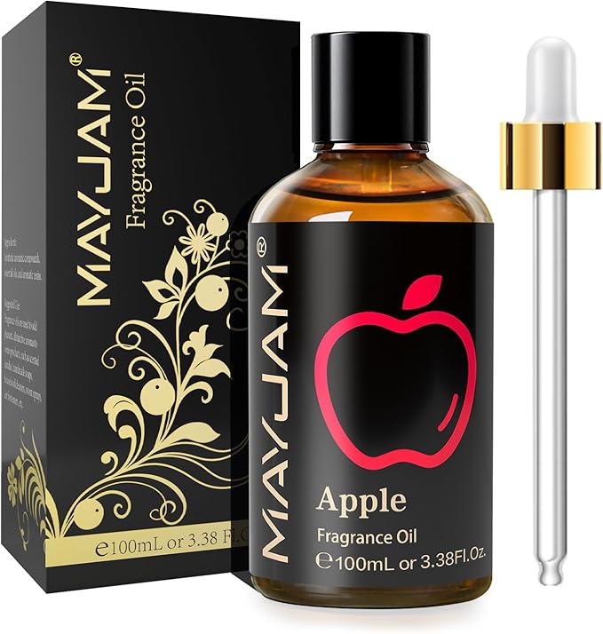 100ML/3.38FL.OZ Apple Fragrance Oils with Glass Dropper, Essential Oils for Diffusers for Home, Long Lasting Scented Oils for Diffusers Soap Candle Making