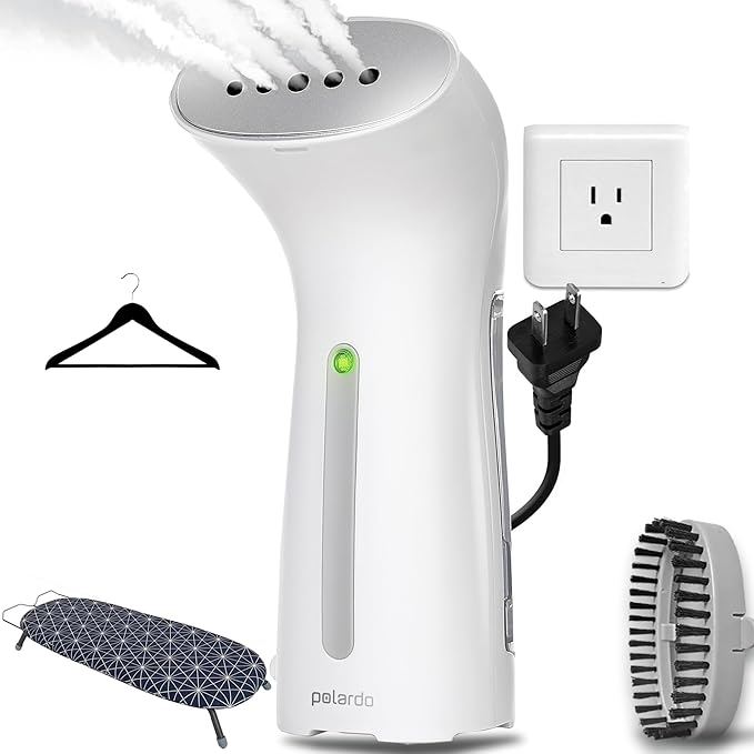 Portable Travel Garment Steamer for Clothes, Metal Steam Head, 25s Heat Up, Pump System, Mini Size, Handheld Steamer for Any Fabrics, No Water Spitting, 120V