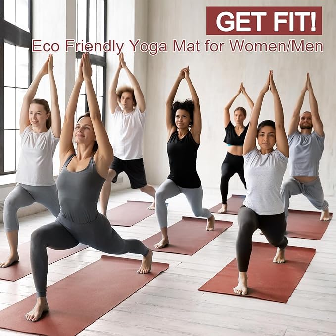 Funtery 24 Pcs 3 mm Thick Yoga Mat Exercise Workout Mat Non Slip Fitness Yoga Pad for Women Gym Home Yoga Pilates