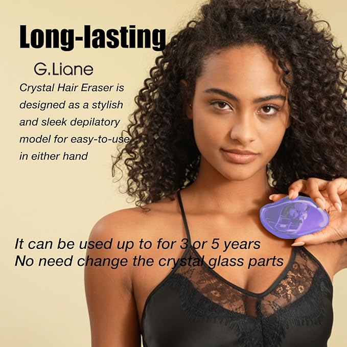Crystal Hair Eraser,Upgraded Painless Crystal Hair Remover,Effective Nano Glass Hair Removal Device and Skin Exfoliation,Body Epilator for Women and Men(Violet)