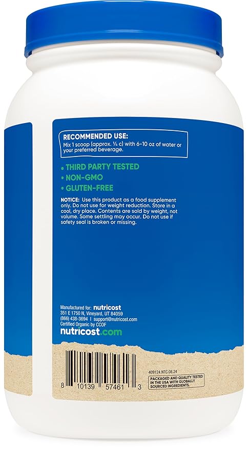 Nutricost Organic Vegan Meal Replacement Shake Powder (Chocolate Peanut Butter) - Certified USDA Organic and Gluten Free