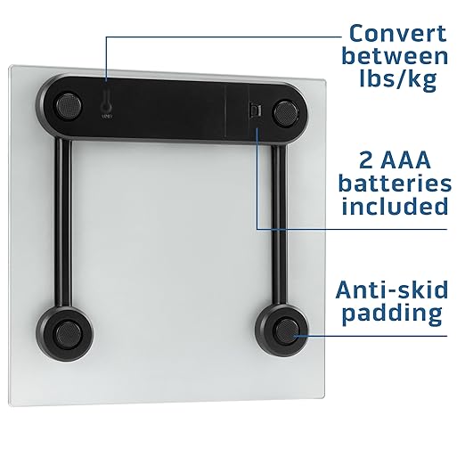 Health o meter Compact Digital Glass Bathroom Scale – 500 lb Capacity, 4 Load Cells, 3.2" LCD Display, Tempered Glass Platform, Auto Shut-Off, Low Battery Indicator, Non-Skid Feet, 5-Year Warranty