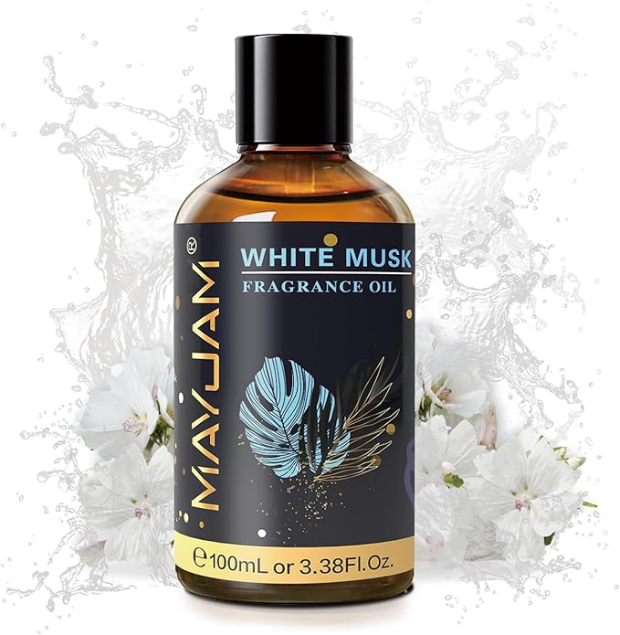 100ML/3.38FL.OZ White Musk Fragrance Oils with Glass Dropper, Essential Oils for Diffusers for Home, Long Lasting Scented Oils for Diffusers Soap Candle Making