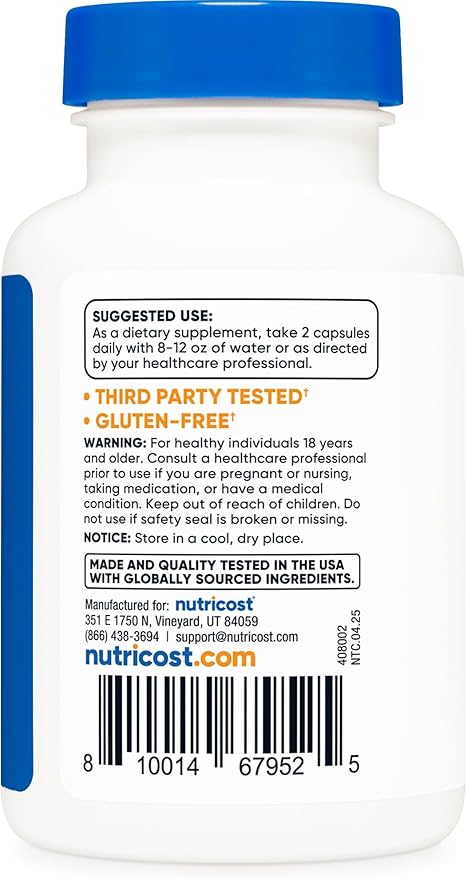Nutricost Tongkat Ali 1,000mg 60 Capsules - with Tribulus Terrestris and BioPerine, Vegetarian Caps, Non-GMO, Gluten Free, Potent Extract