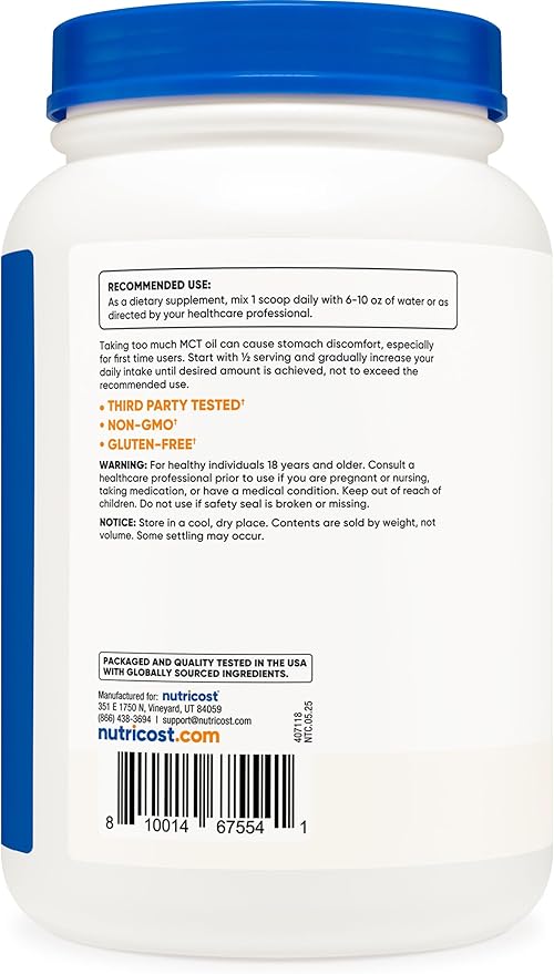 Nutricost C8 MCT Oil Powder 2LBS (32oz) - 95% C8 MCT Oil Powder