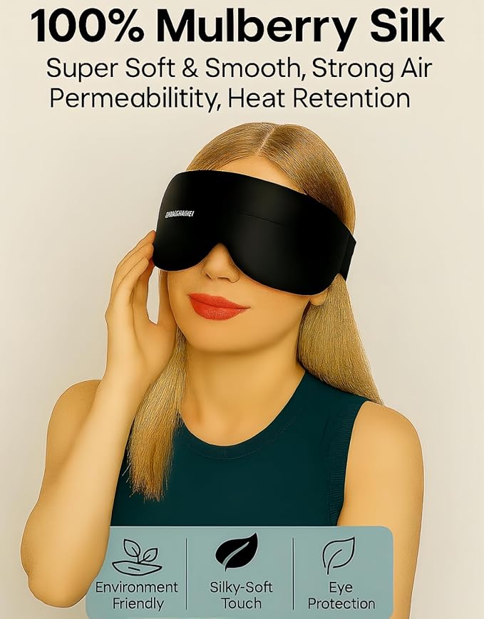 Heated Eye Masks for Dry Eyes, Cordless Silk Mask, 3 Heat Levels Electric Heating Pad for Eye Strain Relief & Fatigue,Ideal Gifts for Men Women,Sleep,Travel,Relaxation