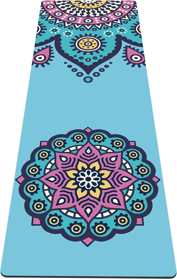 nuveti Yoga Mat Print Extra Thick TPE Non Slip Fitness Exercise Mat with Carrying Bag,72"x24" Extra Thick 6MM Exercise & Workout Mat for Yoga, Pilates Fitness and Floor Exercises