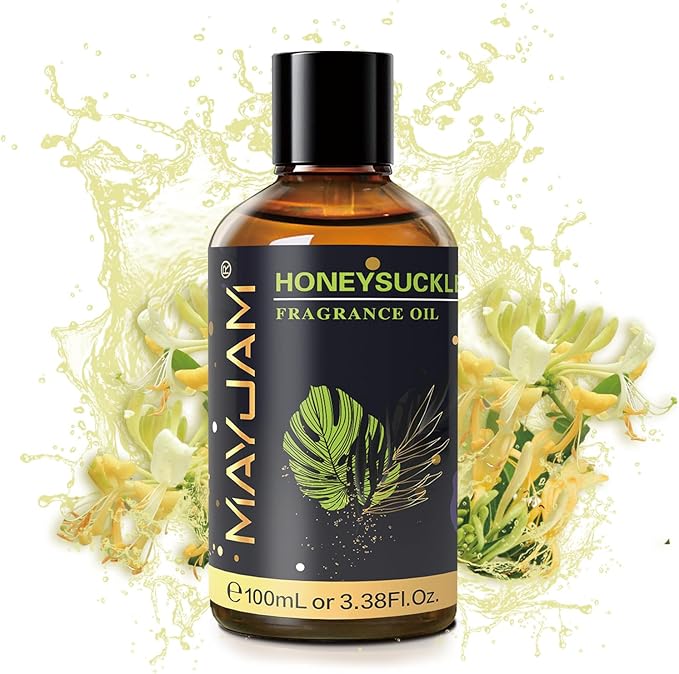 100ML/3.38FL.OZ Honeysuckle Fragrance Oils with Glass Dropper, Essential Oils for Diffusers for Home, Long Lasting Scented Oils for Diffusers Soap Candle Making