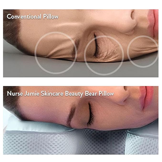 Nurse Jamie Beauty Bear Memory Foam Skincare Pillow – Anti-Wrinkle U-Shape Pillow with Satin & Bamboo Cover for Smoother, Rested Skin