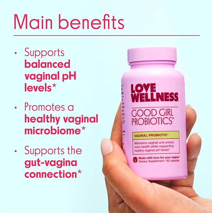 Love Wellness Good Girl Probiotics | Women’s Vaginal Health & pH Balance Supplement | 9-Strain Probiotic for Urinary Tract, Yeast, Odor & Immune Support | Gluten-Free | 60 CT, 60-Day Supply