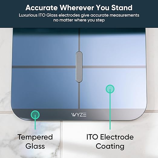 Wyze Smart Scale X - Digital Bathroom Scale for Body Weight, BMI, Body Fat, Muscle Mass, Heart Rate Monitor | Sync with Health Apps | for People, Baby & Pet, 400 lbs (Black)