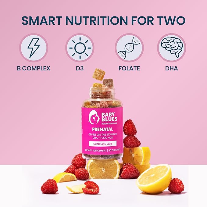 Baby Blues Prenatal Gummies: Complete Multivitamin with DHA + EPA Omega 3s