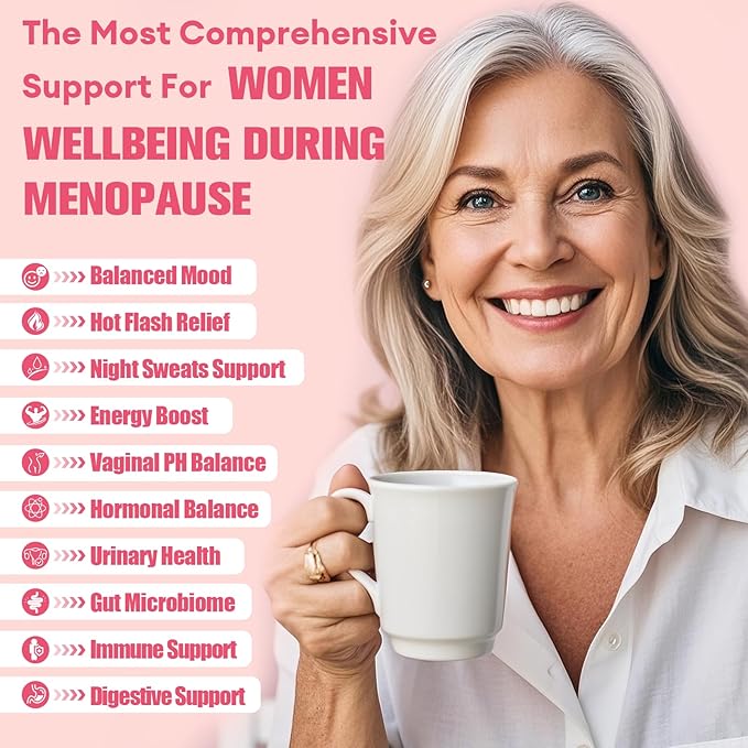 Complete Menopause Supplements for Women, 40-in-1 Hormone Balance for Women Night Sweats Relief*, Hot Flashes, w/Black Cohosh, Probiotics, DIM, Vitex, Dong Quai, Red Clover, 120 Capsules