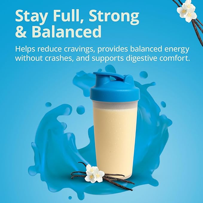 Certified Protein Shake Powder Meal Replacement – Gut Friendly 16g Plant Based Protein, Low Fermentation, Gluten-Free High Protein Meal Replacement Shake Powder | 25 Servings 44.1oz