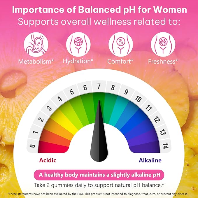 Vaginal Probiotics for Women Gummies,Digestive Health Support,PH Balance,Immune Support,Yeast Control,Odor Relief,Promotion of Womens Health,Natural Pineapple Flavor,Vegan,Gluten-Free,60 Count (1)