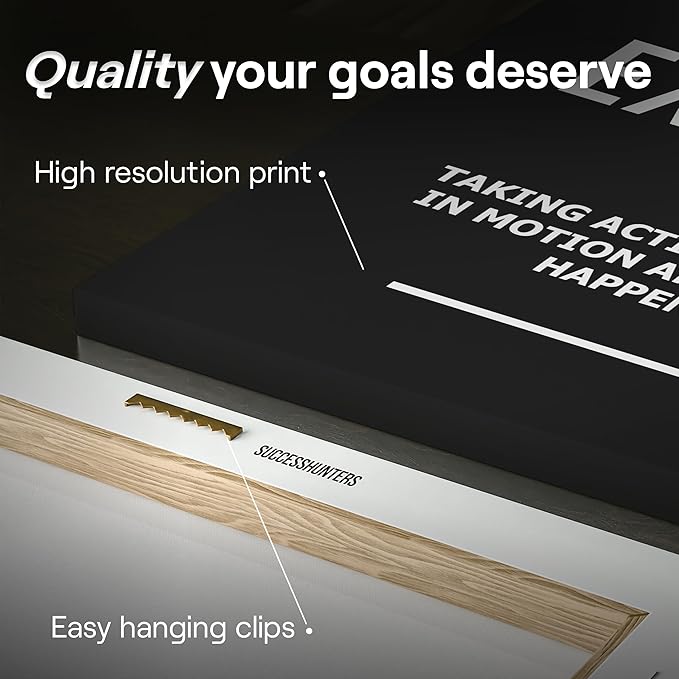 6X Motivational canvas, wall art for bedroom and office, inspirational black and white canvas poster, motivational poster set, decor bundle for home, wall pictures for living room (6x - 30 X 30 in)