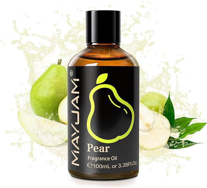 100ML/3.38FL.OZ Pear Fragrance Oils with Glass Dropper, Essential Oils for Diffusers for Home, Long Lasting Scented Oils for Diffusers Soap Candle Making