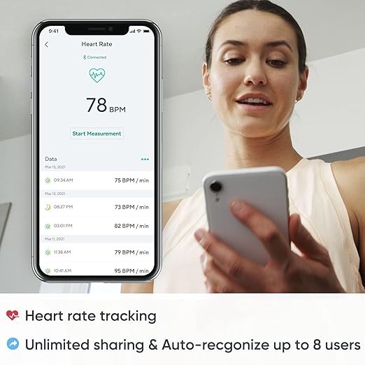 Wyze Scale S, Scale for Body Weight, Digital Bathroom Scale for Body Fat, BMI, Muscle, Heart Rate, Body Composition Analyzer with App, Batteries Included, Bluetooth, 400 lb, White