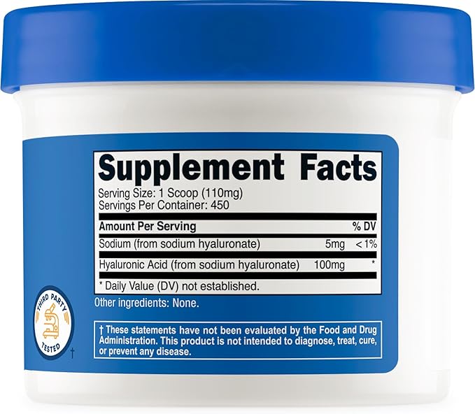 Nutricost Hyaluronic Acid Powder 50 Grams - Water Soluble, Fine Powder, Gluten Free, Non-GMO