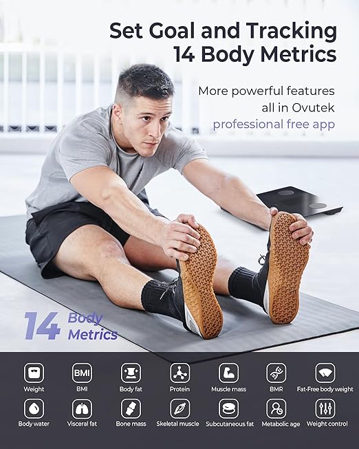 Smart Scale for Body Weight, Professional Bathroom Digital Scale with BMI, Body Fat, Muscle Mass, Most Accurate to 0.05lb, Large Display High Accurate Body Composition Machine with Fitness App