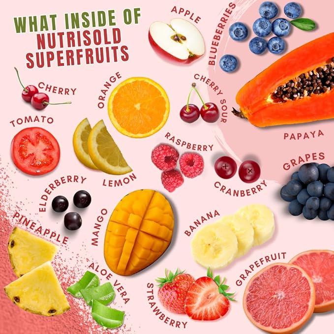 Fruits & Veggies Supplement – Packed with 30+ Whole Food Superfoods – Supports Energy, Immune & Digestion – 180 Capsules – Soy-Free, Non-GMO