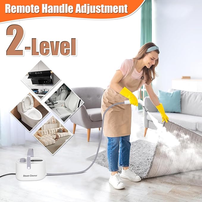 9 in 1 Handheld Steam Cleaner for Home, Portable Steamer for Cleaning, Multi-Function High Pressure Steam Cleaner for Car/Kitchen/Upholstery/Tile/Grout/Camping & All