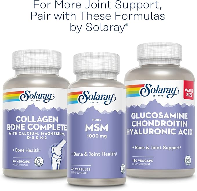 SOLARAY Glucosamine Sulfate 1500 mg, 2 Daily | Healthy Joint Support with Turmeric & Boswellia (60 Serv, 120 CT)