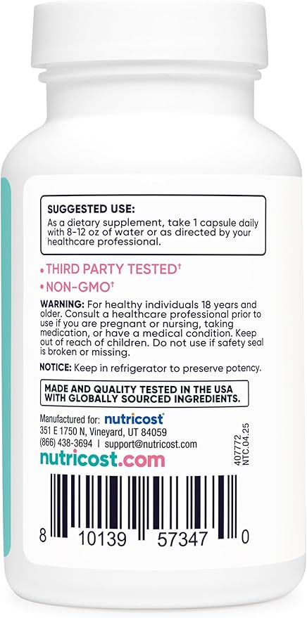 Nutricost Probiotic for Women 10 Billion CFU, 120 Capsules - Complex with Acacia Fiber, Uva Ursi & Cranberry Extract, Non-GMO & Gluten Free