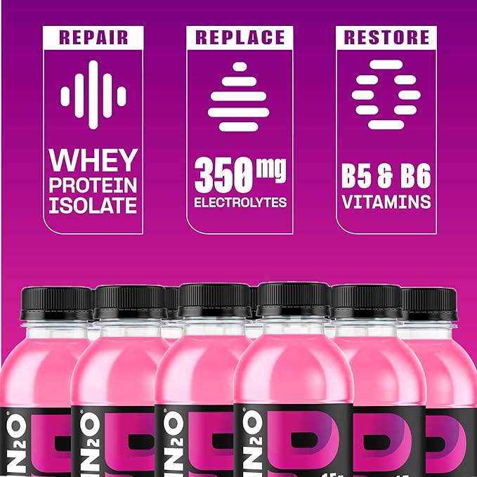 Protein2o Hydration Drink - 2-in-1 Liquid Clear Whey Protein Isolate and Electrolyte Drink - 15g Protein, Vitamins B5, B6 - Post-Workout Recovery - 16.9 Fl Oz - 12 Count Dragon fruit Blackberry