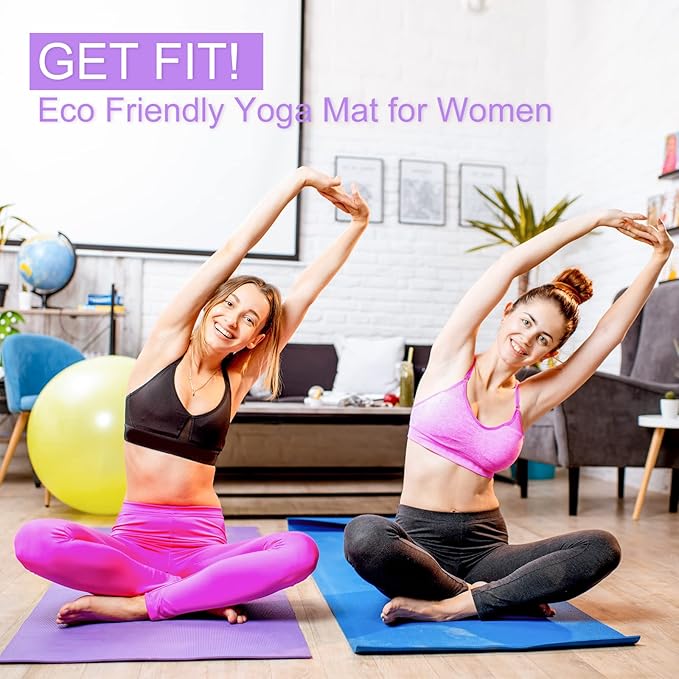 Funtery 16 Pack 3 mm Thick Yoga Mat Exercise Workout Mat Non Slip Fitness Pad for Women Gym Home Yoga Pilates