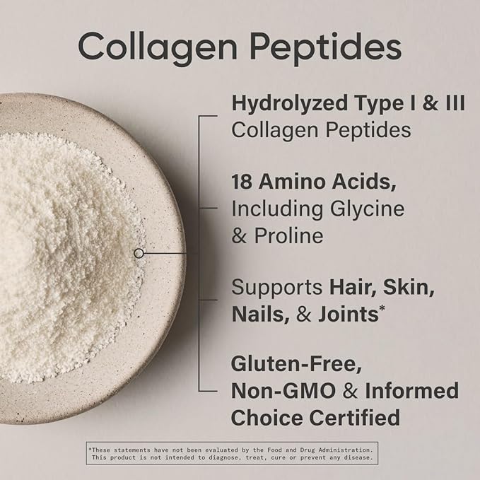 Sports Research Collagen Peptides for Women & Men, Unflavored, 16 oz., Hydrolyzed Type 1 & 3 Collagen Powder Protein Supplement for Healthy Skin, Nails, Bones & Joints