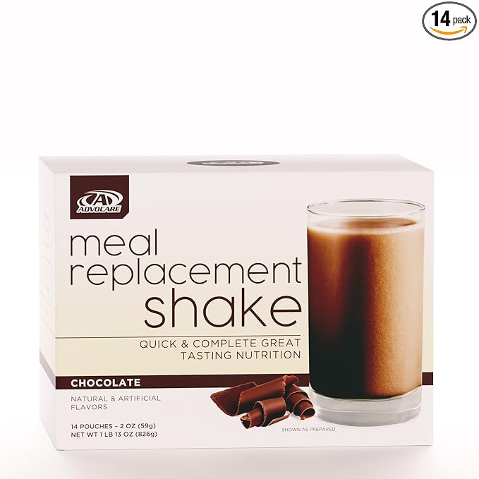 AdvoCare Meal Replacement Shake - Protein Shake Powder with 24 Grams of Protein & 26 Essential Vitamins & Minerals - Chocolate, 14 Pouches
