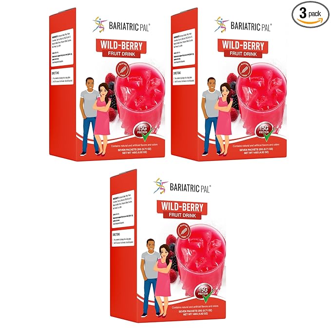 BariatricPal Fruit 15g Protein Drinks - Wild Berry (3-Pack)