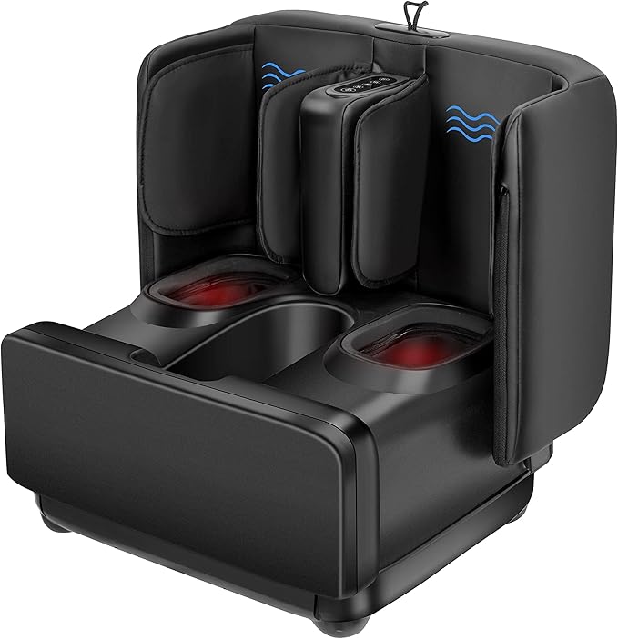 COMFIER 2 in 1 Foot Massager Machine,Shiatsu Foot and Calf Massager with Heat,Kneading,Vibration,Compression Massagers for Feet,Ankle,Leg,Tired Muscles & Plantar Fasciitis,Gift for Men Women