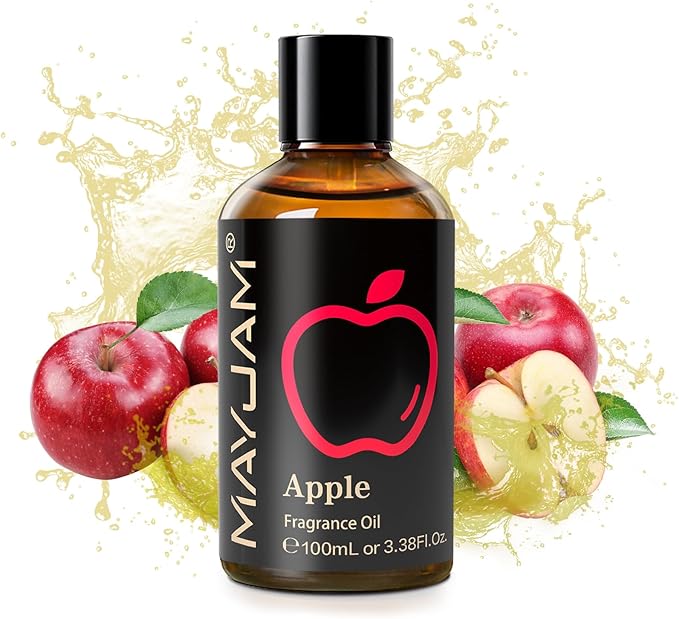 100ML/3.38FL.OZ Apple Fragrance Oils with Glass Dropper, Essential Oils for Diffusers for Home, Long Lasting Scented Oils for Diffusers Soap Candle Making