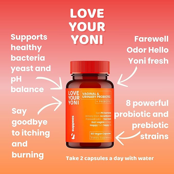Vaginal Probiotics & Prebiotics for Women - Support Vaginal Health & pH Balance - Women's Probiotic for Bacterial Vaginosis - Female & Vaginal Care - 60 Capsules