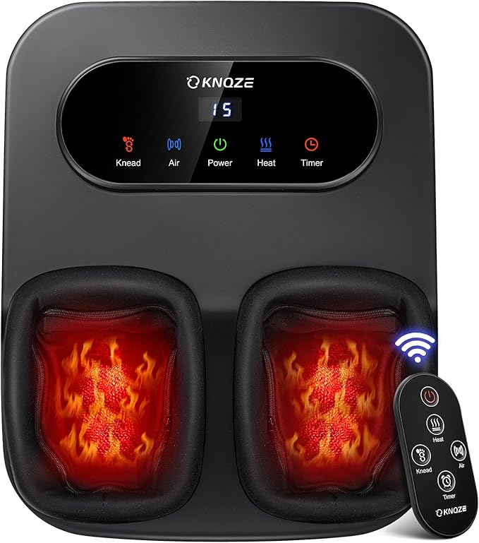 Foot Massager with Heat and Remote, Shiatsu Deep Kneading Feet Massager for Plantar Fasciitis & Neuropathy, Foot Warmer, Gifts for Mom Women Men Dad, Fits Up to Men Size 12