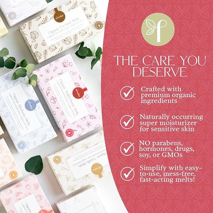 Femallay Organic Vaginal Moisturizing Suppository Melts Variety Pack - 100% Natural Suppositories for Vaginal Odor and Dryness Relief, Ultra-Hydrating Fast-Acting Comfort (Coconut & Pineapple)