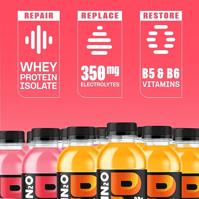 Protein2o Hydration Drink - 2-in-1 Liquid Clear Whey Protein Isolate and Electrolyte Drink - 20g Protein, Vitamins B5, B6 - Post-Workout Recovery - 16.9 Fl Oz - 12 Count Variety Pack