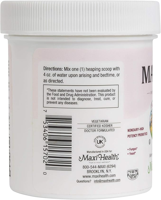 Probiotic Powder – Acidophilus & Bifidobacterium with Apple Pectin, Slippery Elm Bark & Biotin – Digestive & Immune Support, Gut Health, Hair Skin & Nails, Kids & Adults – Kosher, 2 oz (60 Servings)