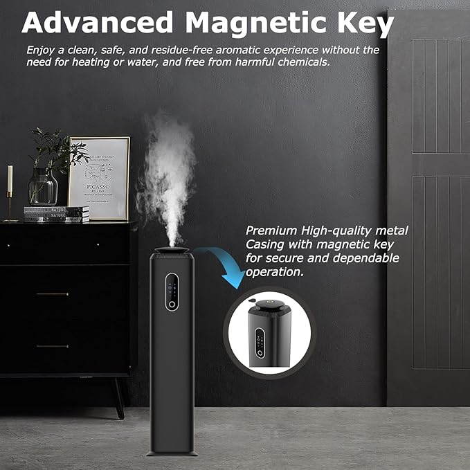 1000ML- Commercial Diffuser Machine With WIFI App Control for Whole House - Cover 10000 Sq Ft - Tower Hotel Scent Diffuser - Scent Air Machine & Waterless Essential Oil Diffuser for Large Room - Black