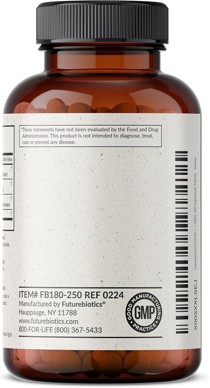 Futurebiotics Chill Pill + Ashwagandha, Rhodiola, St. John’s Wort, & L-Theanine - Non-GMO, 250 Vegetarian Tablets