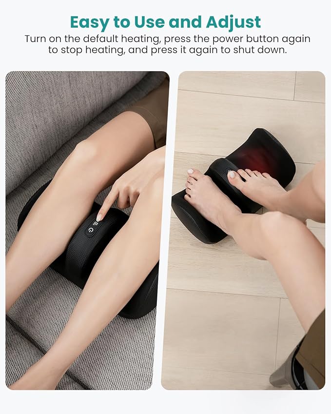 Nekteck Foot Massager with Heat & Foot Roller, Shiatsu Calf Leg Massager for Circulation and Neuropathy Pain Relief for Feet Care Home Office Gadgets Relaxing Gifts for Women Men Mom Dad Birthday Gift