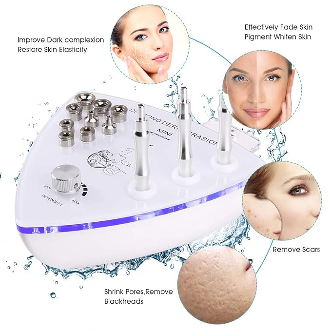 Diamond Microdermabrasion Machine with Spray Gun, Yofuly 65-68cmHg Suction Power Professional Diamond Facial Machine Water Spray Exfoliation Dermabrasion Machine for Home Use Skin Care