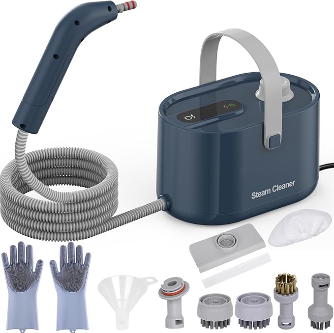 10 in 1 Multi-function Steam Cleaner for Home, Portable Handheld Steamer for Cleaning, 1200W High Pressure Steam Cleaner for Car/Kitchen/Upholstery/Glass/Tiles/Fabric, Blue