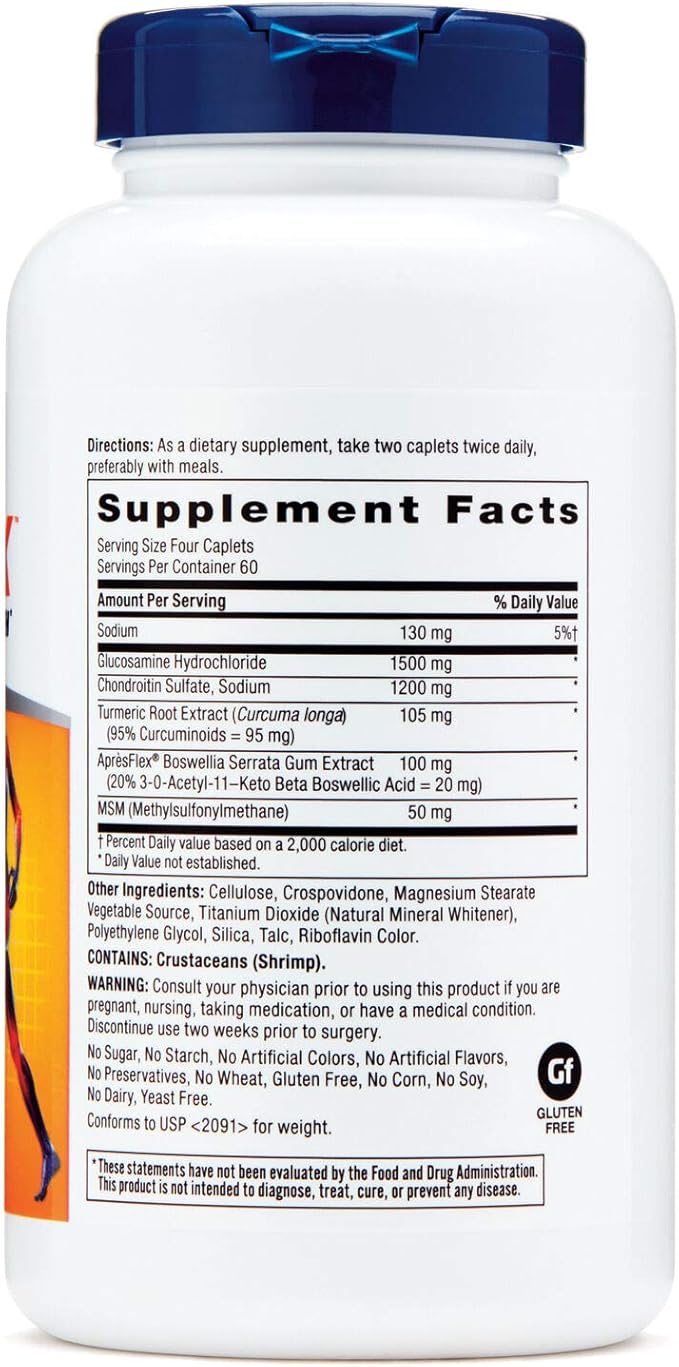GNC TriFlex Fast-Acting, Improves Joint Comfort and Stiffness, Clinical Strength Doses of Glucosamine/Chondroitin and Boswellia- Plus Turmeric, 240 Caplets
