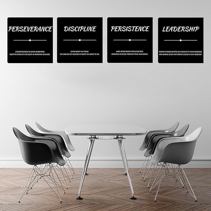 Inspirational Poster Wall Art Motivational Canvas Painting Wall Art Home Office Wall Decor 4 Pieces Positive Prints Picture Artwork Office Bedroom Living Room Decor Framed Decorations 20"x20"x4pcs