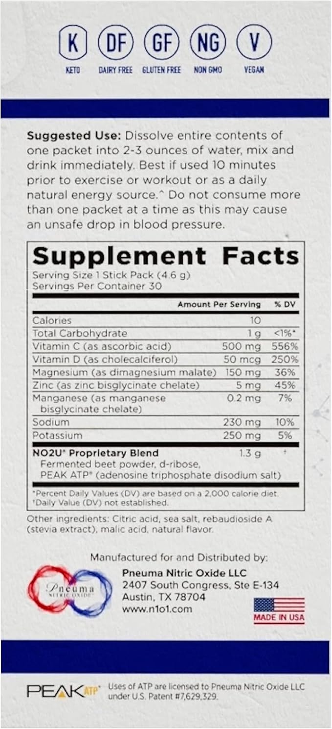 N.O. Beetz Nitric Oxide Supplement for Pre-Workout & Endurance | Beetroot, Peak ATP & Electrolytes for Energy & Hydration | Boosts Blood Flow & Muscle Recovery | No Mess, 30 Servings