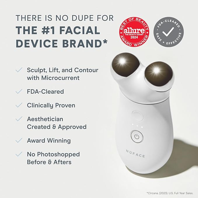 NuFACE TRINITY+ Microcurrent Facial Device Kit - Limited Edition FDA Cleared Face Massager Device + Microcurrent Gel Activator, Cleansing Wipes & Brush - Velvet Rose